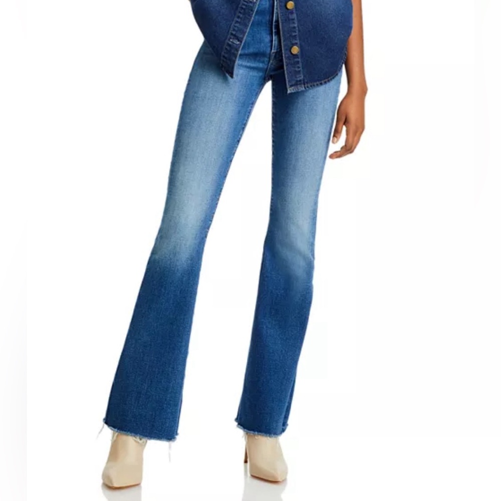 Mother The Cruiser Devil in Blue Suit low waisted flare jeans